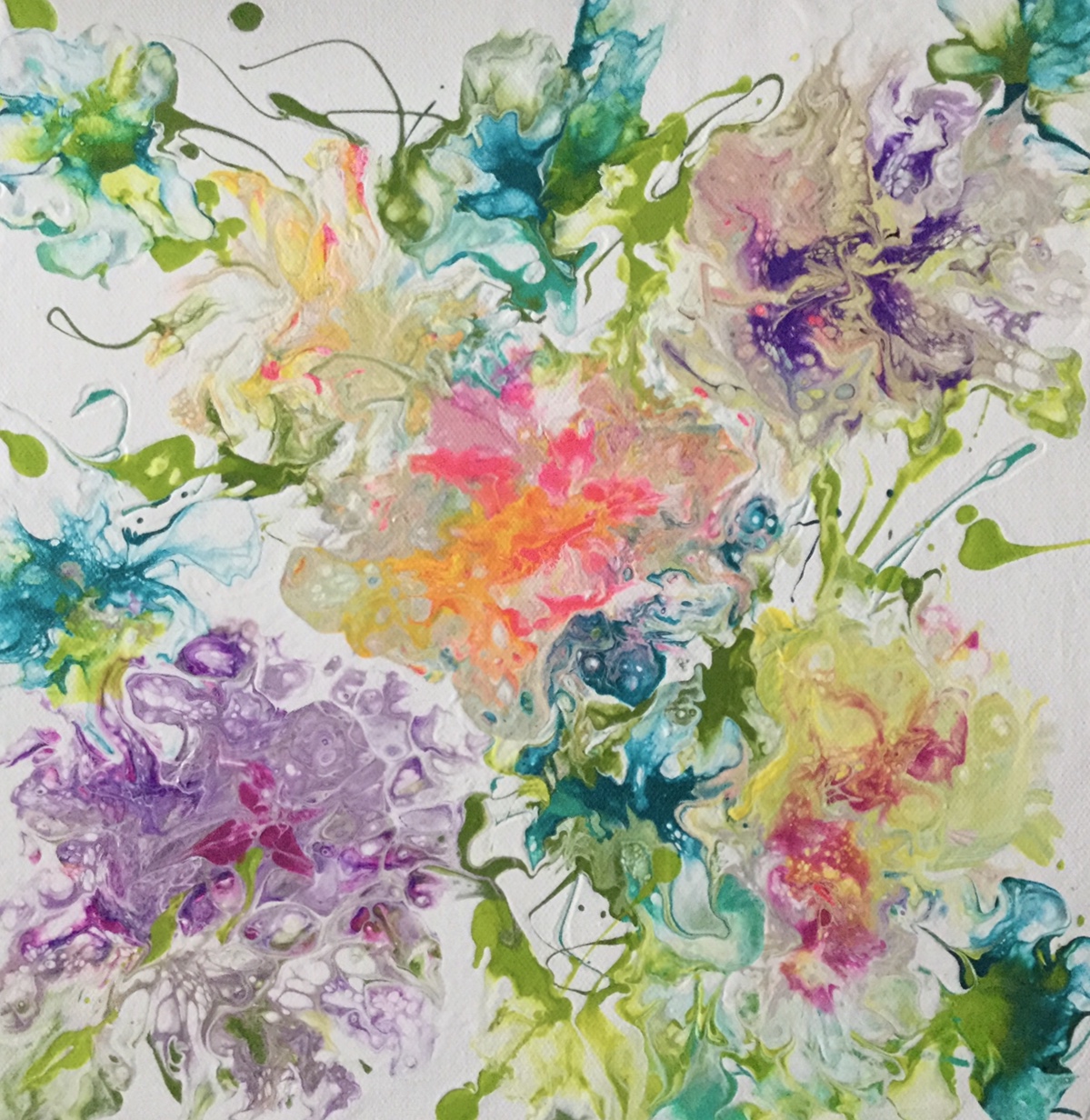Abstract watercolor botanical painting