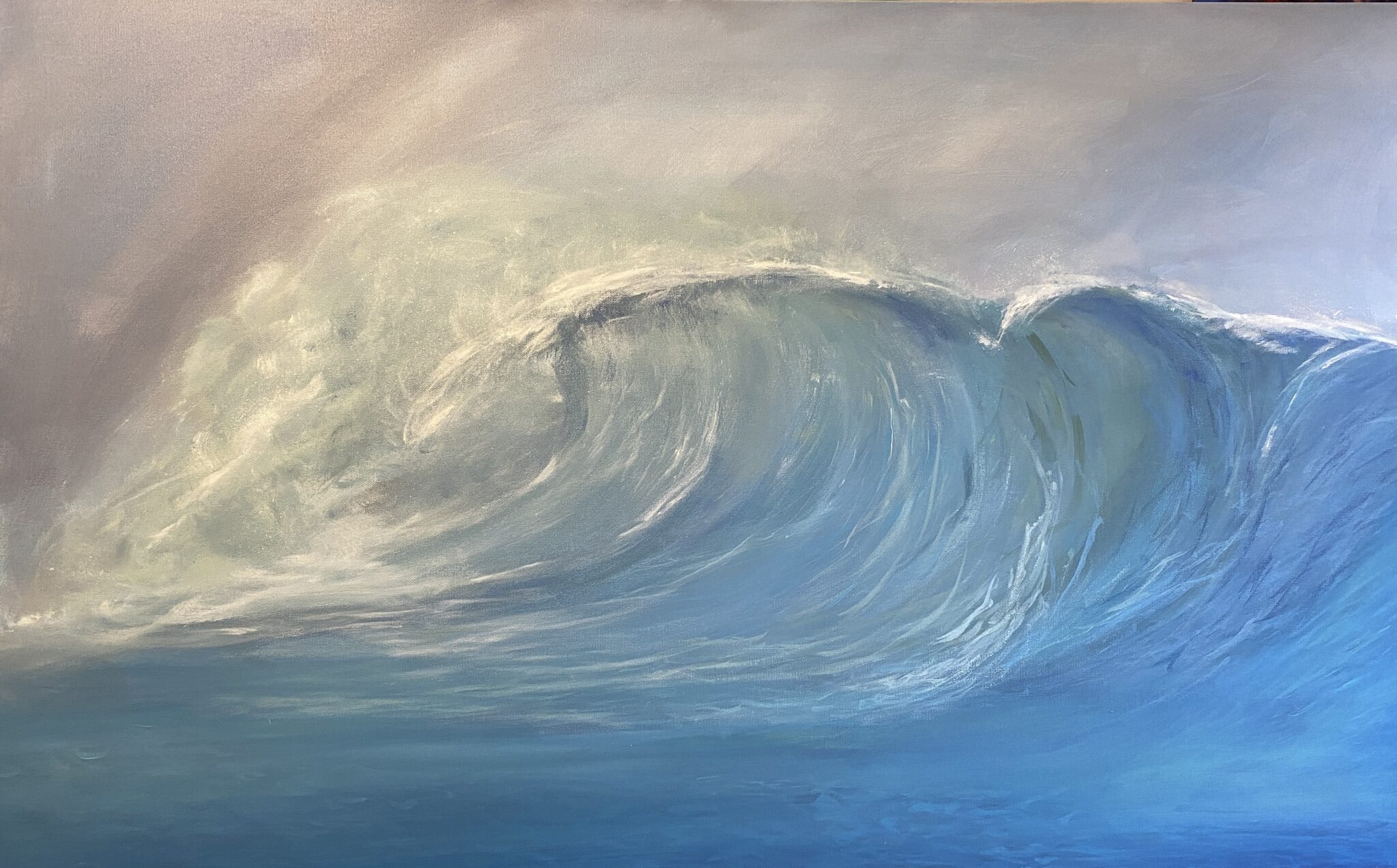 Wave (left) painting by Anna Novakovic